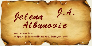 Jelena Albunović vizit kartica